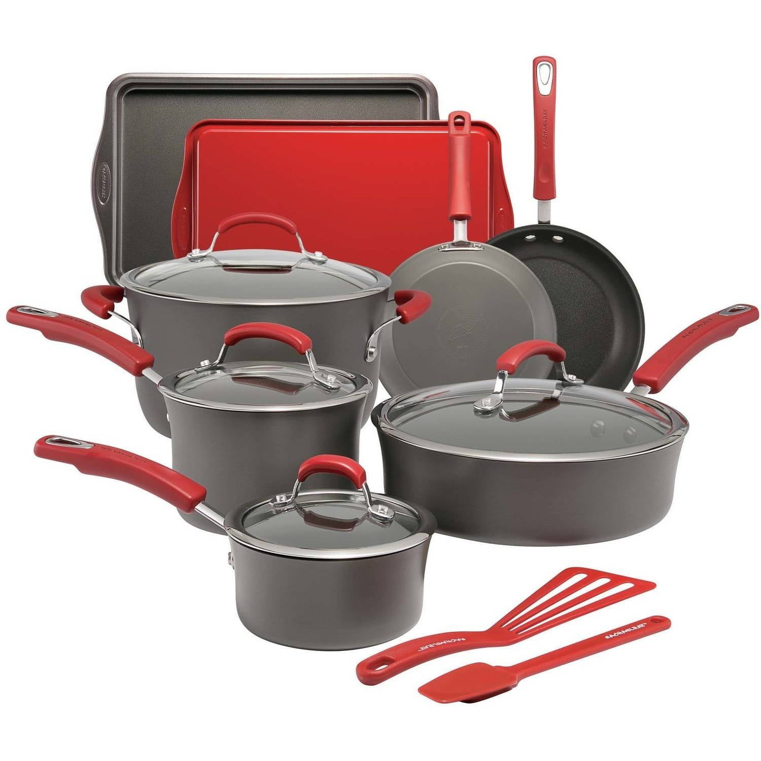Rachael Ray 12-Piece Cucina Nonstick Pots and Pans Set, Cookware 