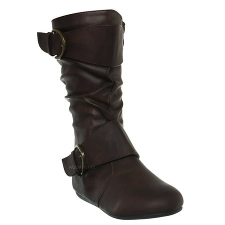 

Klein80K by Forever Link Children Flat Boot - Kids Slouch Buckle Shoe