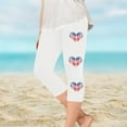 thumbnail image 2 of Ugoldhm Girls Capris 4th Of July Print Pant Casual Fashion Summer Yoga Slim Sport Cropped Leggings Size 2-13, 2 of 8