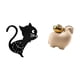 thumbnail image 5 of Reloj de pared con forma de gato, bonito reloj de pared, mini estatua de animal, decoración del hogar, artesanías, escultura de animal de cerámica, di, 5 of 8