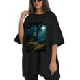 thumbnail image 4 of Plus Size Shirt for Women Black Tops for Women Short Sleeves Shirt for Women T Shirt Crewneck Shirt for Women XS, 4 of 5