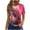 Hot Pink, variant on Charella Floral Printed Tops for Women Crew Neck Short Sleeve Shirts Loose Fit Tunic Blouses Casual Comfortable Clothes (XL, Wine)