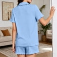 thumbnail image 5 of yillto Pajamas Set for Womens Button down Short Sleeve Tops and Shorts Cute Ruffled Pjs Sets Sleepwear, 5 of 5