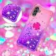 thumbnail image 3 of Glitter Case for Samsung Galaxy A13 5G, Bling Sparkle Colorful Gradient Quicksand Soft TPU Liquid Cover Case with Ring Stand for Samsung Galaxy A13 5G/ A04S/ M13 5G/ A04 4G JB-Pink Purple, 3 of 14