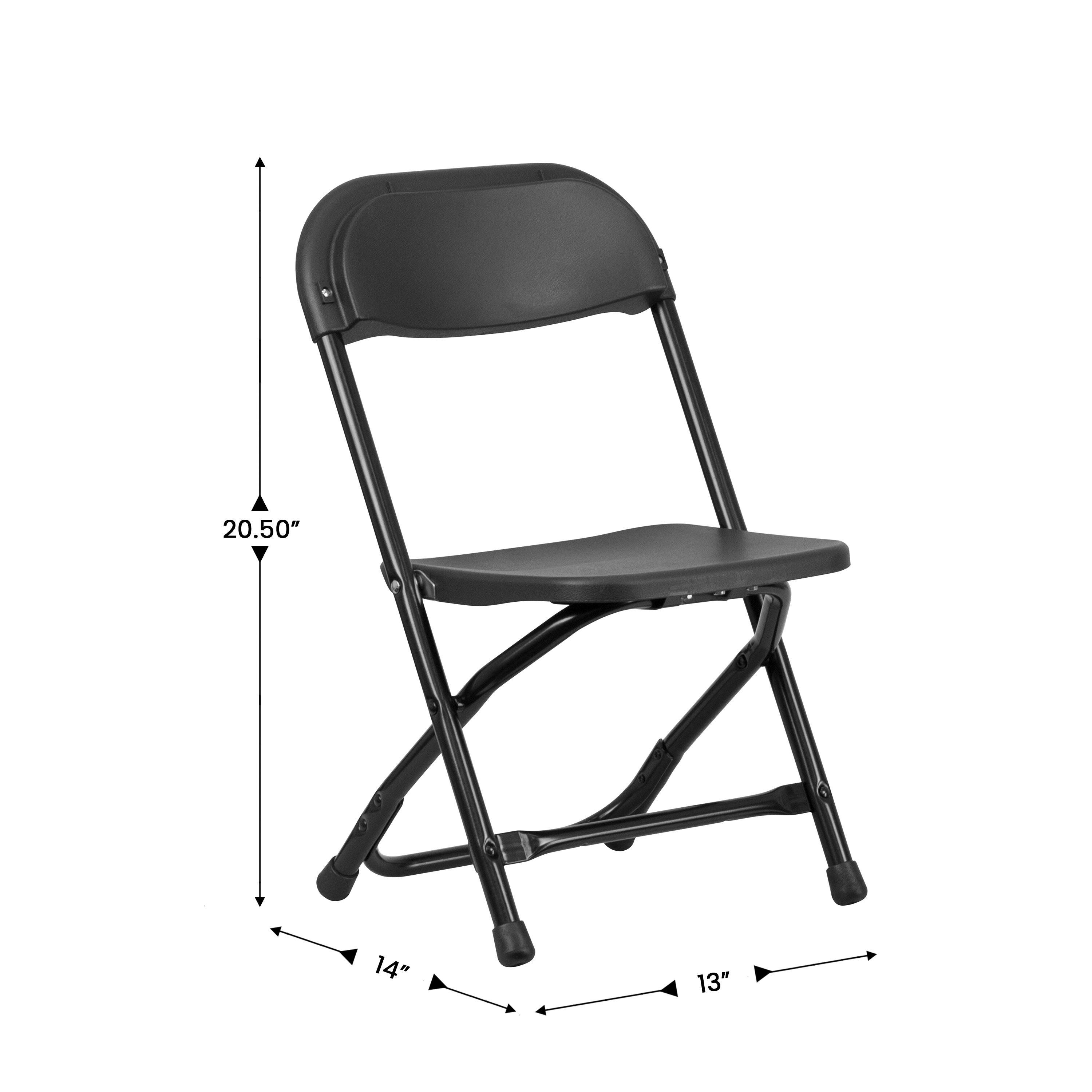 Emma + Oliver 2 Pack Kids Black Plastic Folding Chair