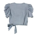 thumbnail image 2 of Bar Iii Womens Puff Sleeve Wrap Blouse, 2 of 2