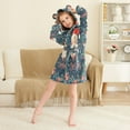thumbnail image 3 of FORMRS Niños Bathrobe Unisex Hooded Robe Soft Plush Pajamas Sleepwear, Size 4-6T, Blue Christmas Santa, 3 of 7