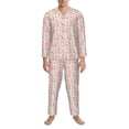thumbnail image 3 of Naloa Rabbit Men’s Pajamas Set - Long Sleeve Button Down Sleep Shirt and Pajama Bottoms Sleepwear Set-Medium, 3 of 7