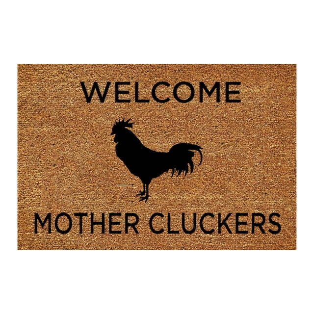 Summer Doormat Coir Mats Indoor Weather Mat for Entryway Door Mat Indoor Decorative Rugs Non-Slip Durable Outdoor/Indoor Welcome Mats for Entryway, Porch, 16x24 Inch WELCOME MOTHER CLUCKERS