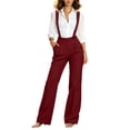 thumbnail image 3 of Tqcoqu Womens Casual Shoulder Strap Jumpsuit,Elastic Waistband Detachable Jumpsuit Long Pants Trousers,Wine Women's S-XXXL, 3 of 10