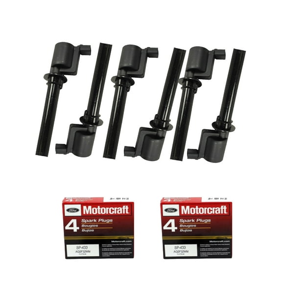 Set of 6 ISA Ignition Coils & 6 Motorcraft Spark Plugs for 2000-2007 Ford Freestyle Taurus & Mercury Montego Sable 3.0L Replacement for FD502