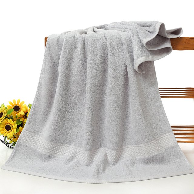 Nvzi 1 toalla de baño de algodón, toalla de mano de algodón suave, supersuave y altamente absorbente para ducha, piscina, spa, gimnasio, toalla de mano para uso diario, 70 x 140 cm (gris claro).