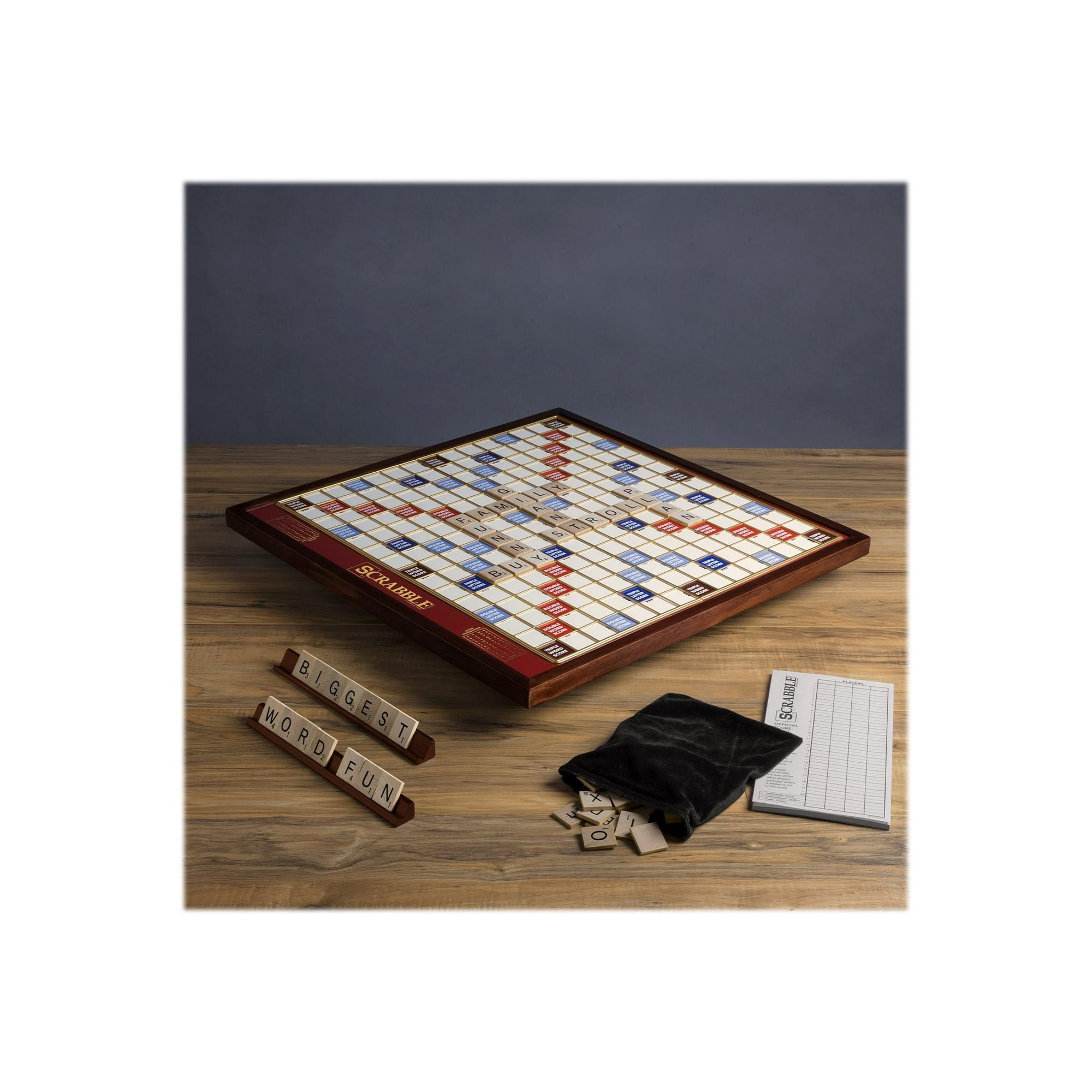 WS Scrabble Giant Deluxe Wooden Edition store Rotating Board Game - EXCELLENT GAME - N