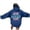 Blue, variant on Women's Casual Hooded Sweatshirt with Print Long Sleeve Pullover Comfortable Loungewear for Everyday Wear Thin Zip up Hoodie Women XXL