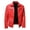 Red, variant on CREW Mens Faux Leather Bomber Jacket Classic Style Motorcycle Jackets Red