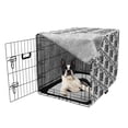thumbnail image 5 of Floral Dog Crate Cover, Repetitive Abstract Leaves Monochromatic Classic Victorian Inspired Pattern, Easy to Use Pet Kennel Cover Small Dogs Puppies Kittens, 7 Sizes, Charcoal Grey White, by Ambesonne, 5 of 6