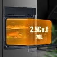 24" Electric Single Wall Oven, 2.5Cu.ft with 8 Baking Modes, 70L Electric Convection Oven, with Air Frying Function, 3000w, 3D Surround Heating with Double-Layered Glass Door, Timer, Touch Control