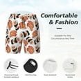 thumbnail image 5 of Sigee Sushi Roll Print Mens Swim Trunks with Compression Liner Quick Dry Swim Stretch Beach Shorts with Pockets,S-3XL, 5 of 7