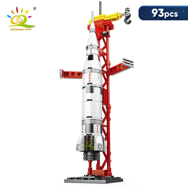 HUIQIBAO Mini Fusée d'Aviation Pilotée Modèle Blocs de Construction Espace Station Aérospatiale Briques Ville Jouets de Construction pour Enfants, NO.83 Sans Boîte
