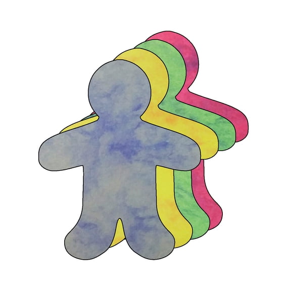 Person Large Marble Assorted Color Cut-Outs, 5.5in, 31 pcs