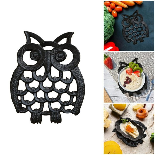 Placemat Category Owl Shaped Trivet Set for Hot Pots Pans Plates – Decorative Tabletop Protector Design for Kitchen and Dining Spaces