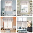 thumbnail image 3 of Kitchen Window Curtains Valance and Tier Set, Purple and Grey Vine Blossom Flower Rod Pocket Tier Curtains and Valance 3 Piece Set, Florals on Burlap Linen Window Treatment for Bedroom Living Room, 3 of 9