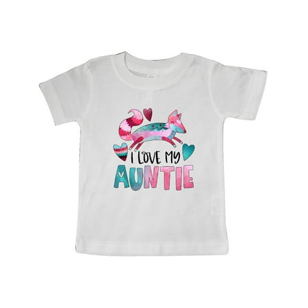

Inktastic I Love My Auntie Pink and Blue Fox with Hearts Gift Baby Boy or Baby Girl T-Shirt