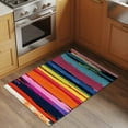 thumbnail image 4 of Colorful Striped Bathroom Mat 2x3 FT, Non Slip Small Kitchen Mat, Modern Rainbow Abstract Graffiti Art Washable Backed Front Door Throw Rug Non-Shedding Indoor Outdoor Doormat for Entryway Sink, 4 of 9