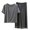 Dark Gray, variant on 2 Pack Womens Pajamas Sets Short Sleeve Crew Neck T-Shirt and Capri Pants Pjs Solid Color Soft Comfortable Casual Sleepwear Home Pajamas for Women Set Pink Size M