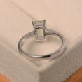 thumbnail image 3 of 925 Sterling Silver Green amethyst ring prong set ring emerald shape ring solitaire ring party ring, 3 of 3