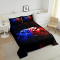 thumbnail image 4 of Gamer Comforter Set Queen,Gaming Bedding Cool Video Game Black Bedding Comforter Sets Blue Red Geometric Honeycomb Duvet Insert for All Season Gamepad Home Decor Quilt, 4 of 7