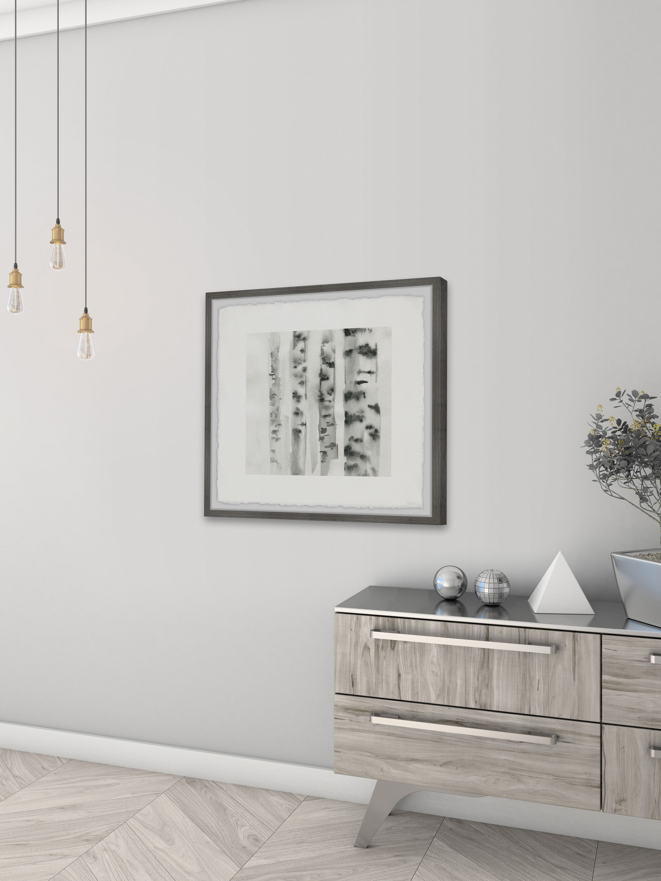 Parvez Taj Branches Marks Framed Wall Art