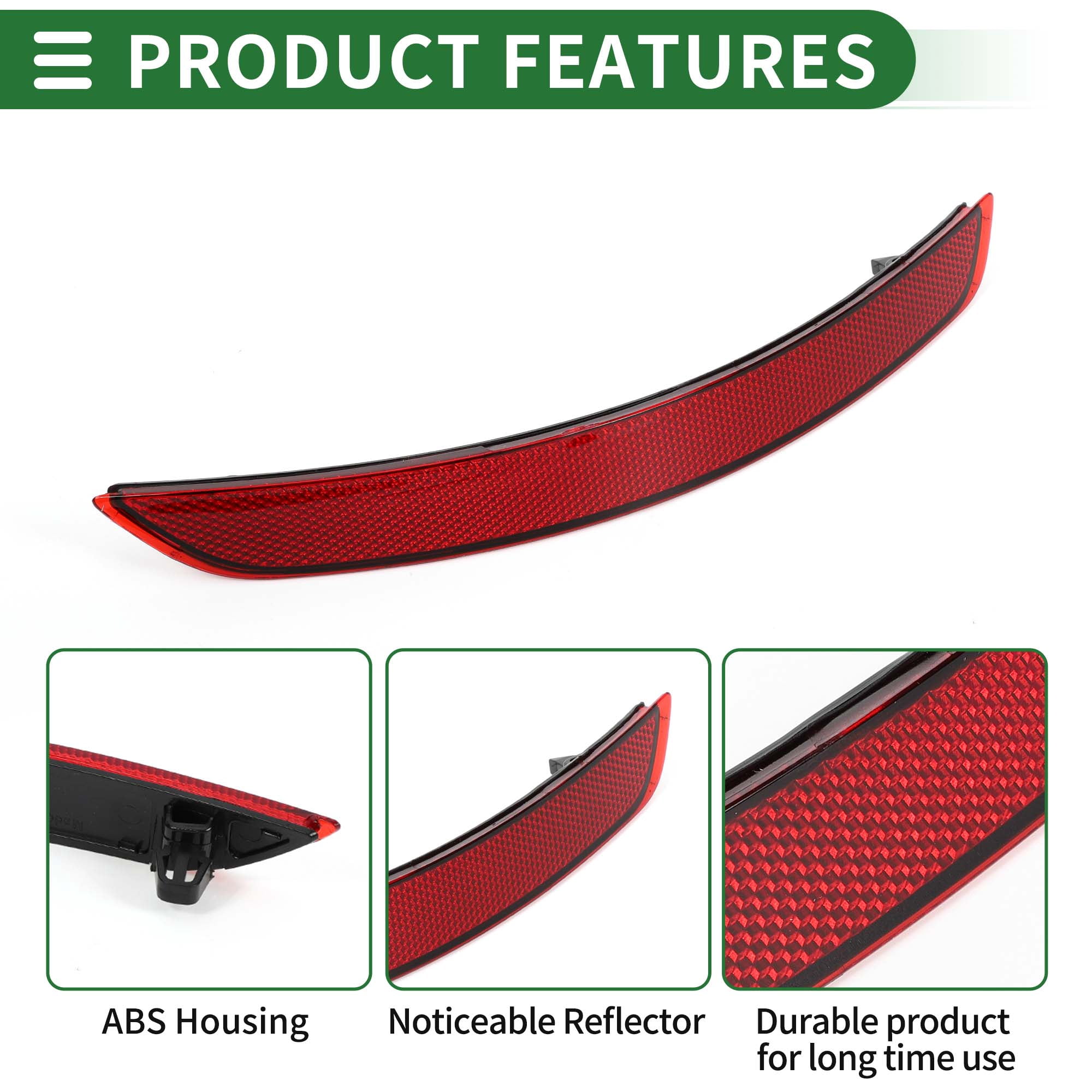 Unique Bargains Bumper Reflector Side Marker for Audi A3 2014-2016