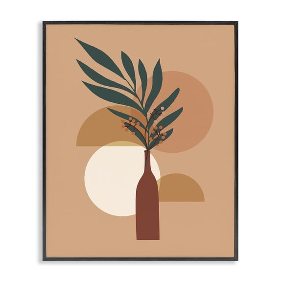 Stupell Industries Modern Botanical Leaf & Shapes Black Framed Giclee Art, 11 x 14, by Arctic Frame