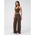 thumbnail image 7 of IBTOM CASTLE Womens Workout Sets 2 Piece Spaghetti Straps Crop Top Straight Leg Yoga Pants Yoga Pilates Outfits S Brown, 7 of 7