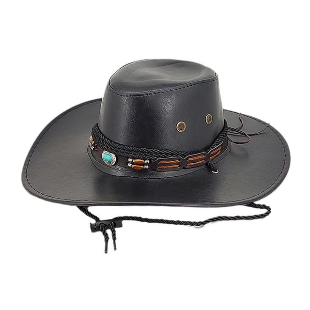 Sombreros de estilo étnico con protección solar, sombrero de vaquero occidental, sombrero de montar rizado, sombrero de hombre