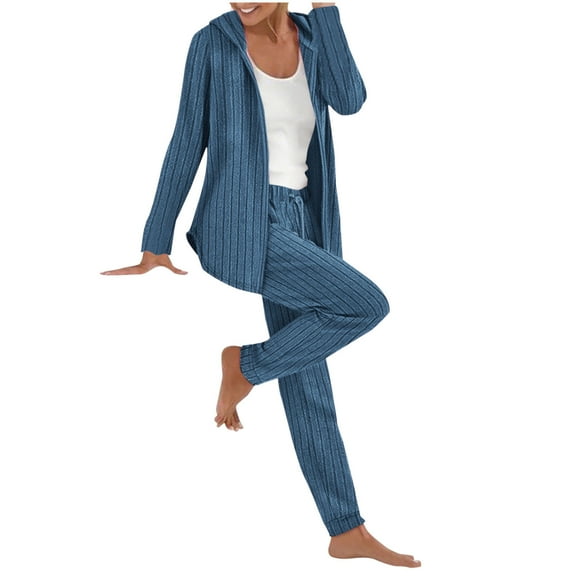 REALiKUN Women's 2 Piece Outfits Sweatsuits - Fall Full Zip Hooded Sweatshirts Workout Pants Matching Lounge Sets Tracksuits