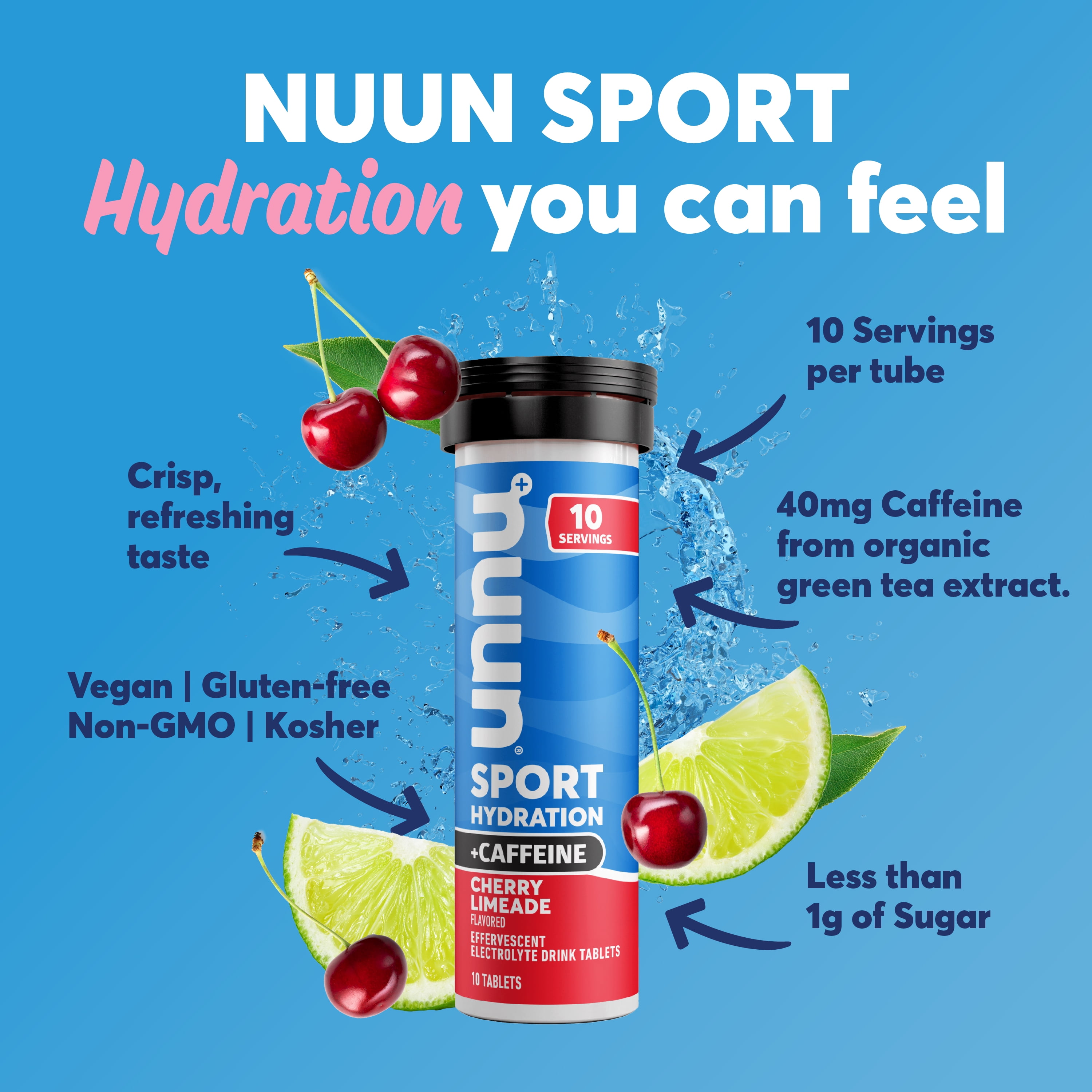 Nuun Sport + Caffeine Electrolyte Hydration Sports Drink