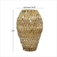 thumbnail image 4 of DecMode 22" Handmade Woven Brown Plastic Rattan Vase, 4 of 7