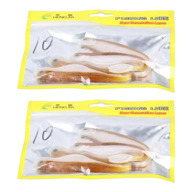 2Set Artificial Bait, Biomimetic Soft Silicone Simulation Two-Tone  Accessories for Fishing Soft Silicone Bait