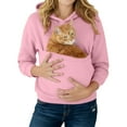 thumbnail image 2 of CCRFTGI Cat Pouch Hoodie for Women Cozy Soft Kangaroo Kitten Puppy Holder Sweatshirt Waffle Dog Carrying Hoodie Wearable Pet Carrier Sweatshirt Pink 2XL, 2 of 4