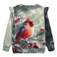 thumbnail image 6 of Xixirimido Cardinal Bird Berries Print Toddler Girls Sweatshirt Crewneck Pullover Long Sleeve Tops Blouse Graphic Sweater T-Shirt Fall Winter Clothes Ruffle Shoulder, for 1-2T, 6 of 7