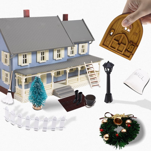Decoraciones Navideñas XWSHYW Casa de Muñecas Miniatura Decoración Navideña Roja Set Modelo 11