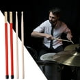 thumbnail image 4 of OULII 1ensemble Brosse à Tambour en Acier Réglable et Ensemble de Baguettes en Bambou pour Performance à Faible Volume, 4 of 8