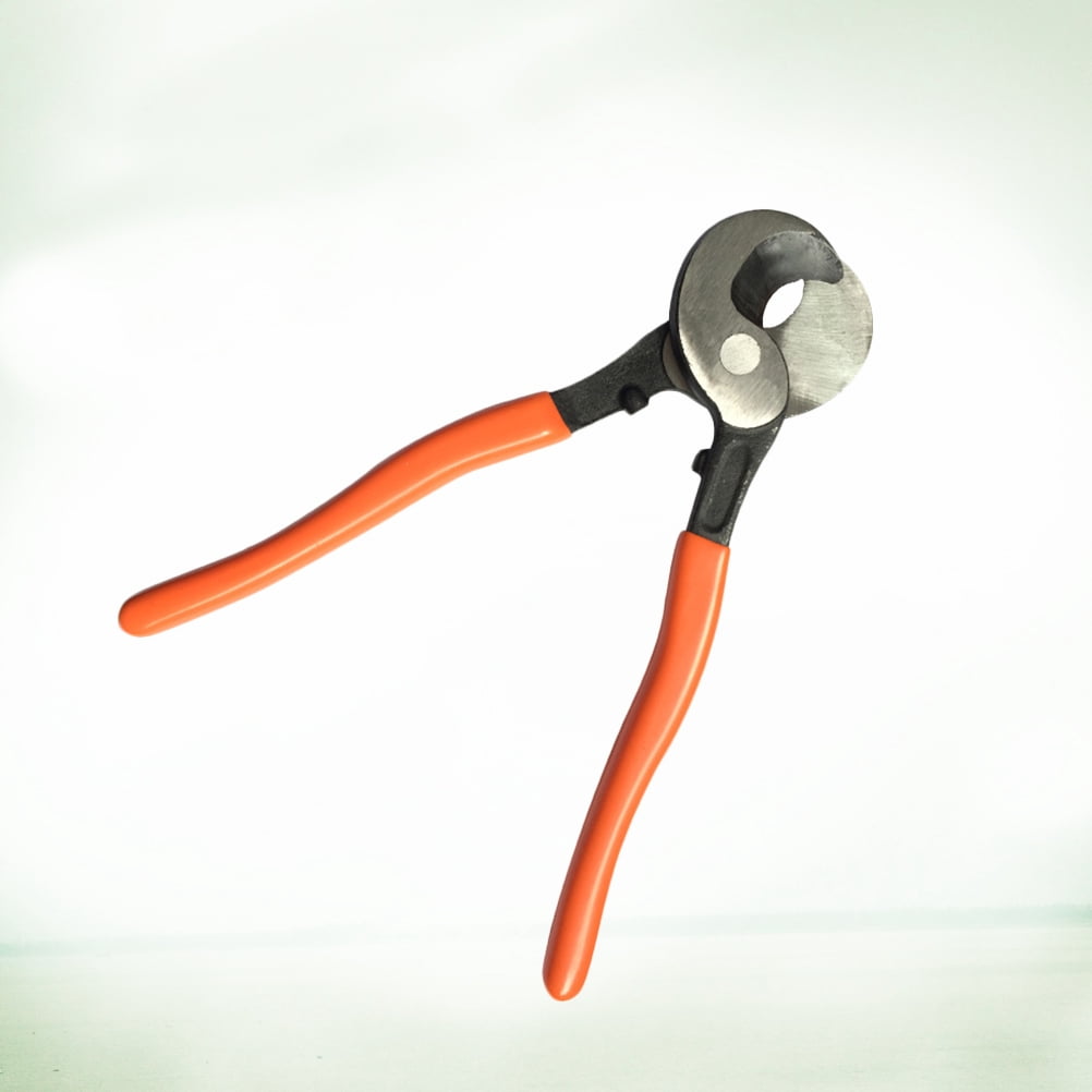 FRCOLOR Heavy Duty Ratchet Cable Cutter with Steel Construction for Wire Cutting Use  Orange  Compact Design and Secure Grip