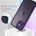 thumbnail image 2 of for iPhone 11 Case Sparkly Diamond Crystal Metal Bling Camera Lens Cover Back Clear & Matte Bumper Silicone Shockproof Protective Case + Screen Protector for Girls and Women -Purple, 2 of 12