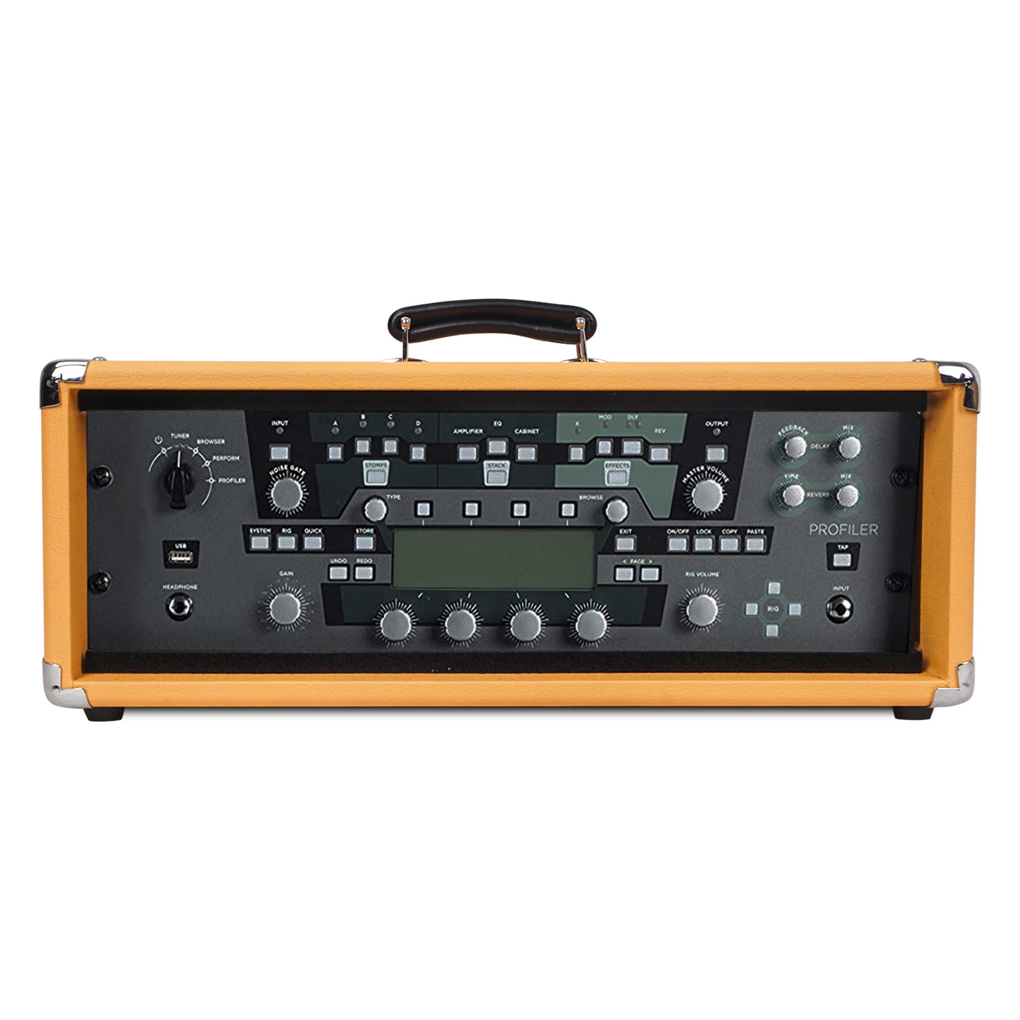 Sound Town Vintage 3U Amp Rack Case, 12.5" Depth with Rubber Feet, Dust Cover, Kickstand, Orange (STVRC-3OR)