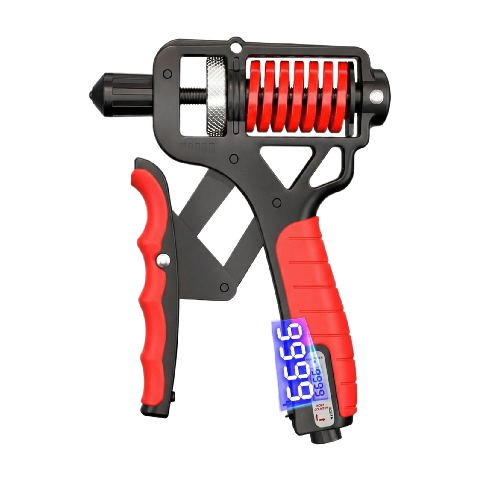 Electronic Counting Hand Grip Strengthener – 11-364lb Wide Resistance Range, Ergonomic Non-Slip Gripper for Forearm, Wrist & Finger Training, Perfect for Home & Office Workout Black+Red