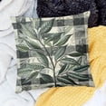 thumbnail image 2 of BANET  Leaves Throw Pillow Cushion Cover, Rustic Country Farmland Style Leaf Art and Tartan Plaid Checkered Print, Decorative Accent Double-Sided Printing 12x12in, 2 of 5
