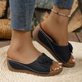 thumbnail image 2 of Dakaela Womens Wedge Sandals 2025 Flower Summer Dressy Flat Open Toe Platform Casual Walking Shoes, 2 of 8